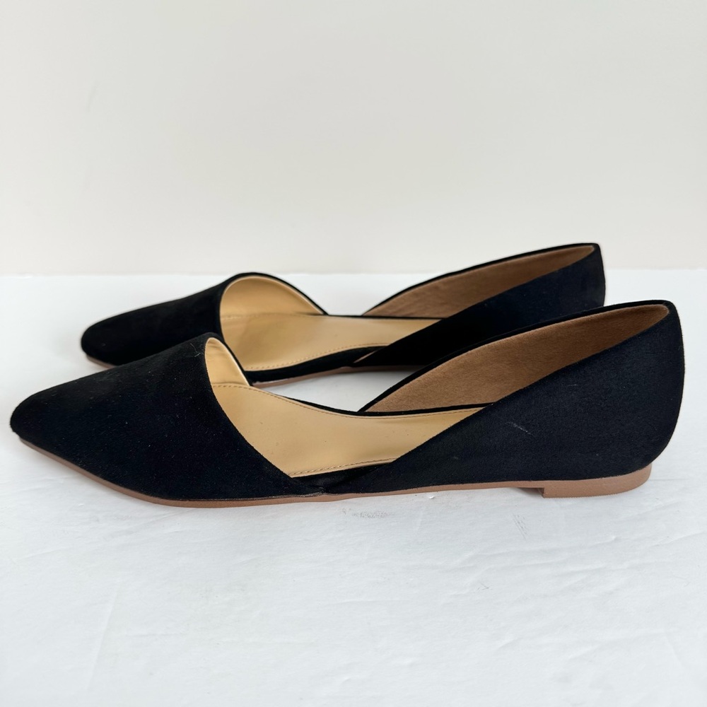 J. Crew Zoe Suede d'Orsay Flats Size 8 Black - Picture 3 of 16